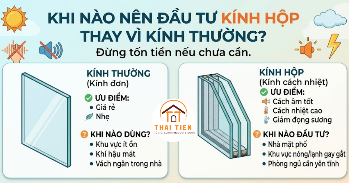Khi nào nên đầu tư dùng kính hộp thay vì kính thường? 